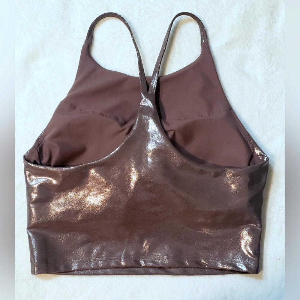 Old Navy Metallic Mauve Sports Bra - Picture 2 of 3